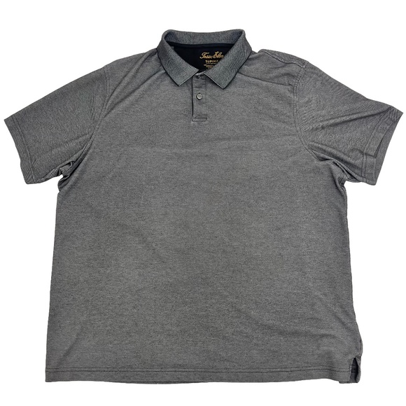 Tasso Elba Mens Size XXL Supima Polo Shirt Gray Short Sleeve Summer Outdoor - Picture 1 of 6